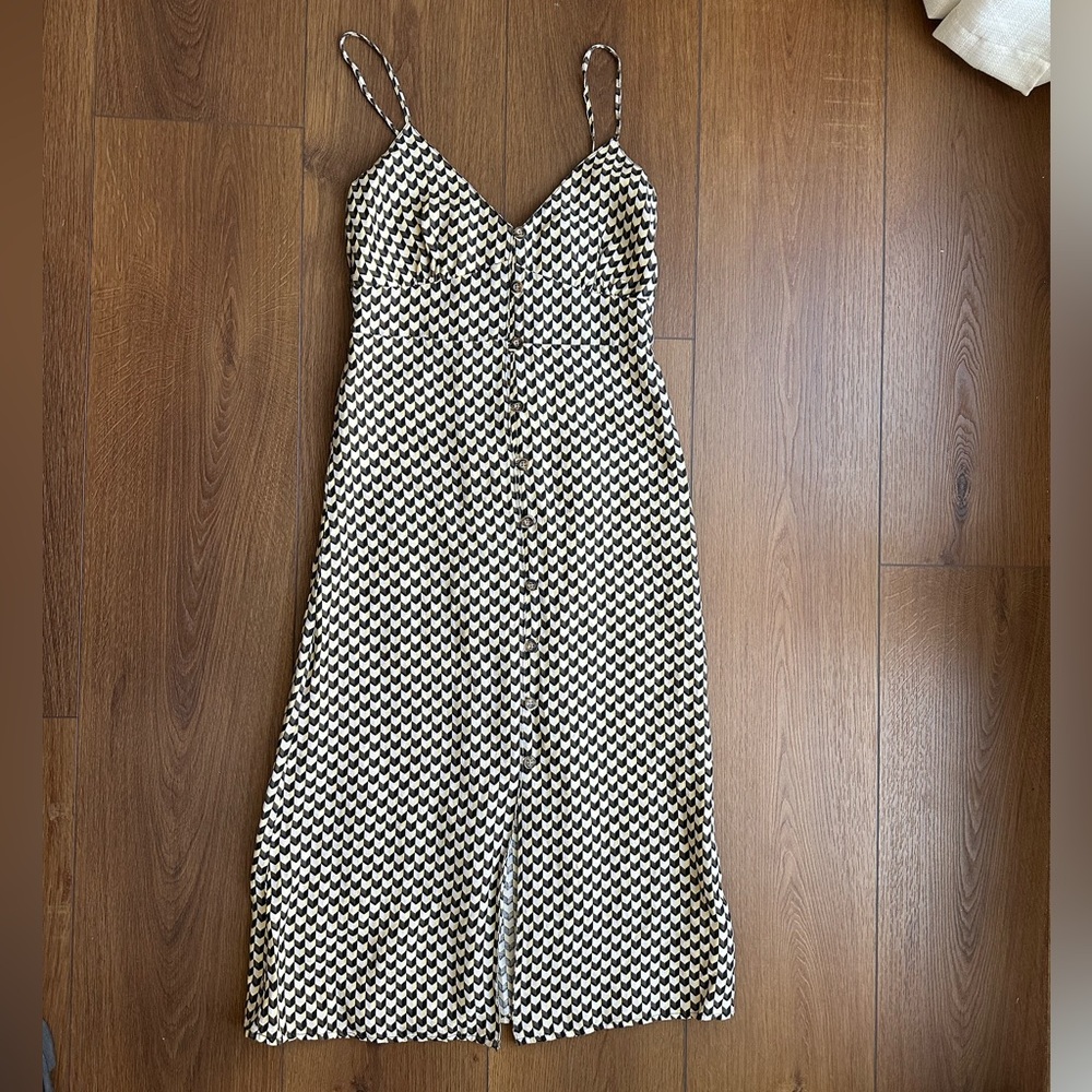 Rip Curl button down Checkered Midi Dress NWOT